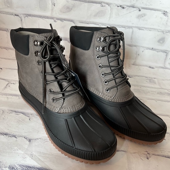 NWT Mens Tommy Hilfiger Colins 2 lace up dark grey duck boots size 10 main image 9
